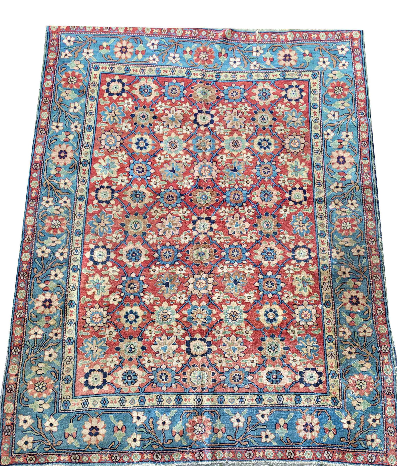 Carpet, Veramin, ven pile with some small holes, worn edges and fringes, old moth damage, 213 x (1 of 1)