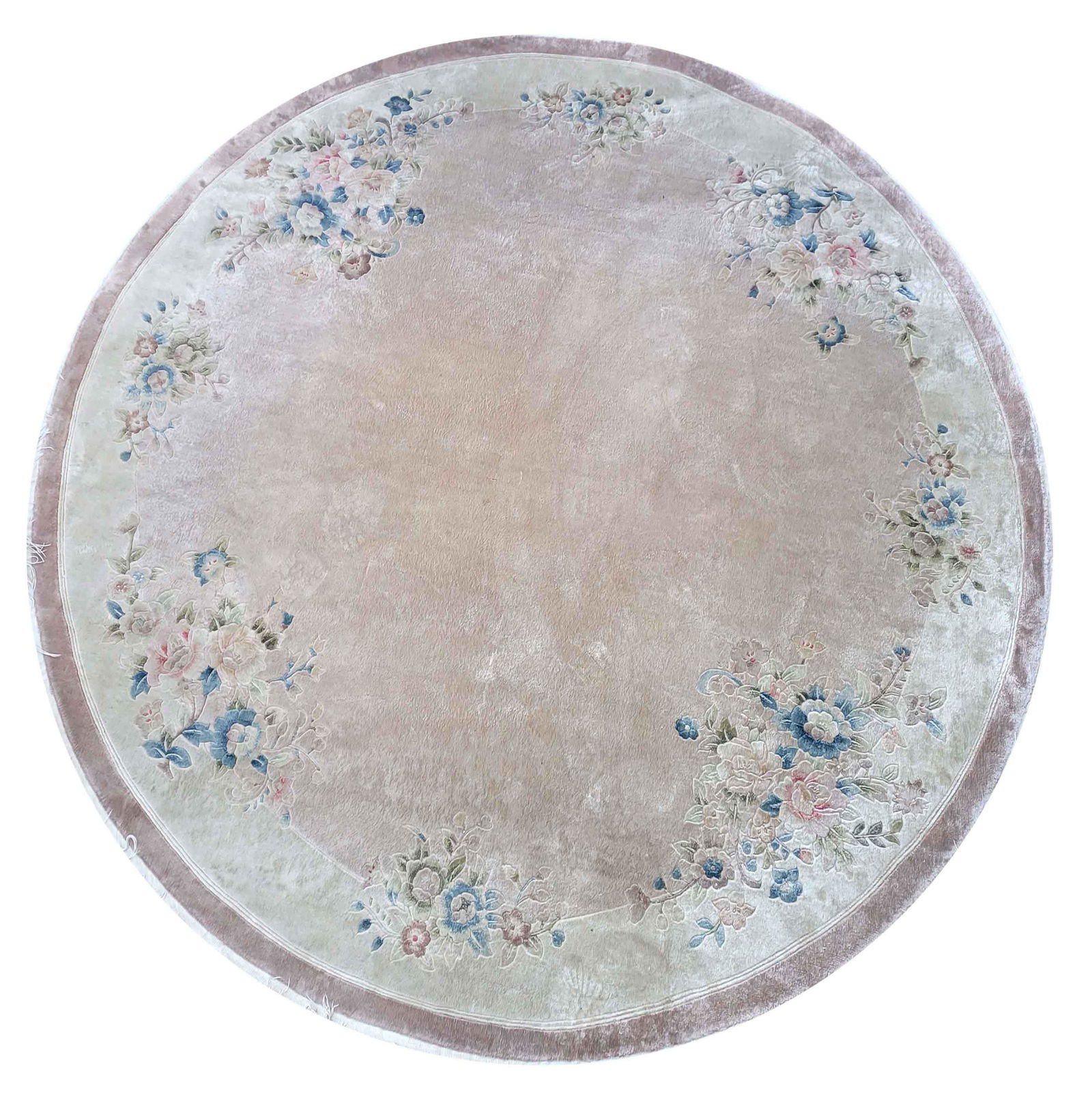 Carpet, China, silk. edges and fringes slightly worn, D. 200 cm (1 of 1)