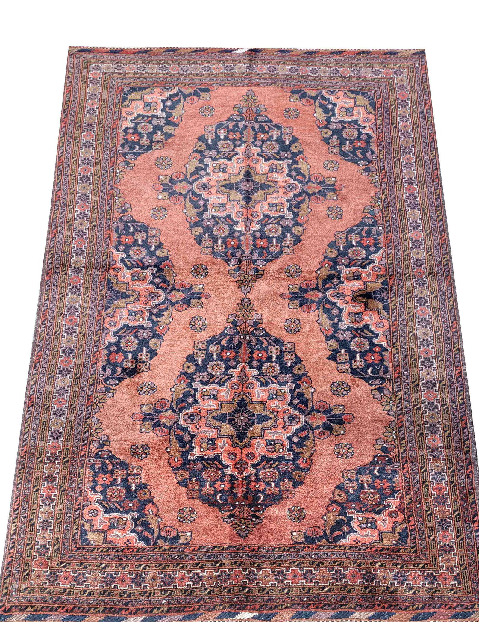 Carpet, Turkmen, even high pile, good condition, slightly worn edges, 190 x 128 cm (1 of 1)