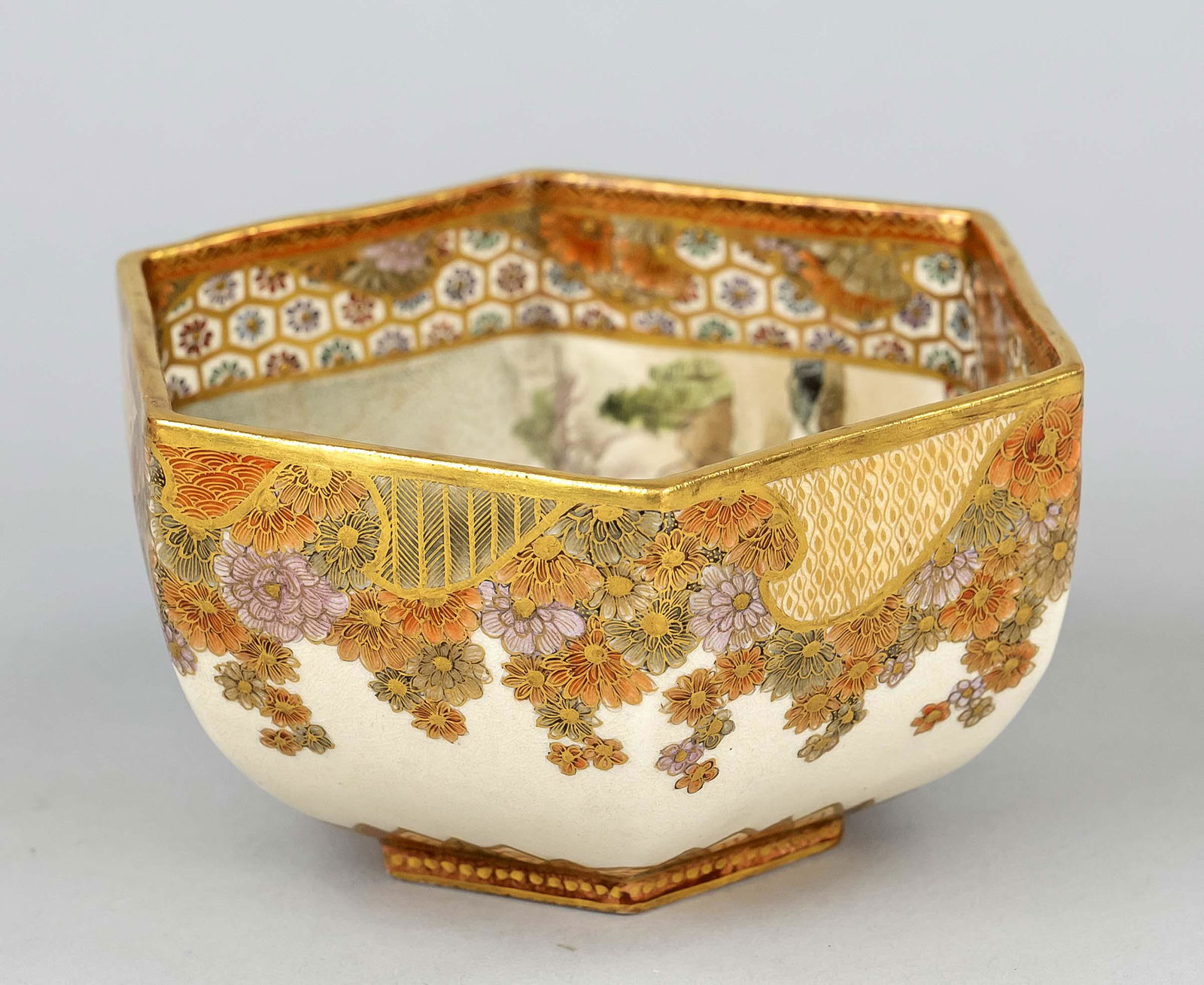 Satsuma-Chawan, Japan, Meiji period(1868-1912) c. 1900, ivory porcelain with delicate craquelÃ© and (1 of 3)