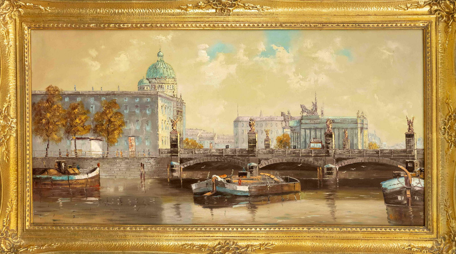 signed Herbert, 2nd half of the 20th century, panoramic view of Berlin with City Palace and Kaiser (1 of 1)
