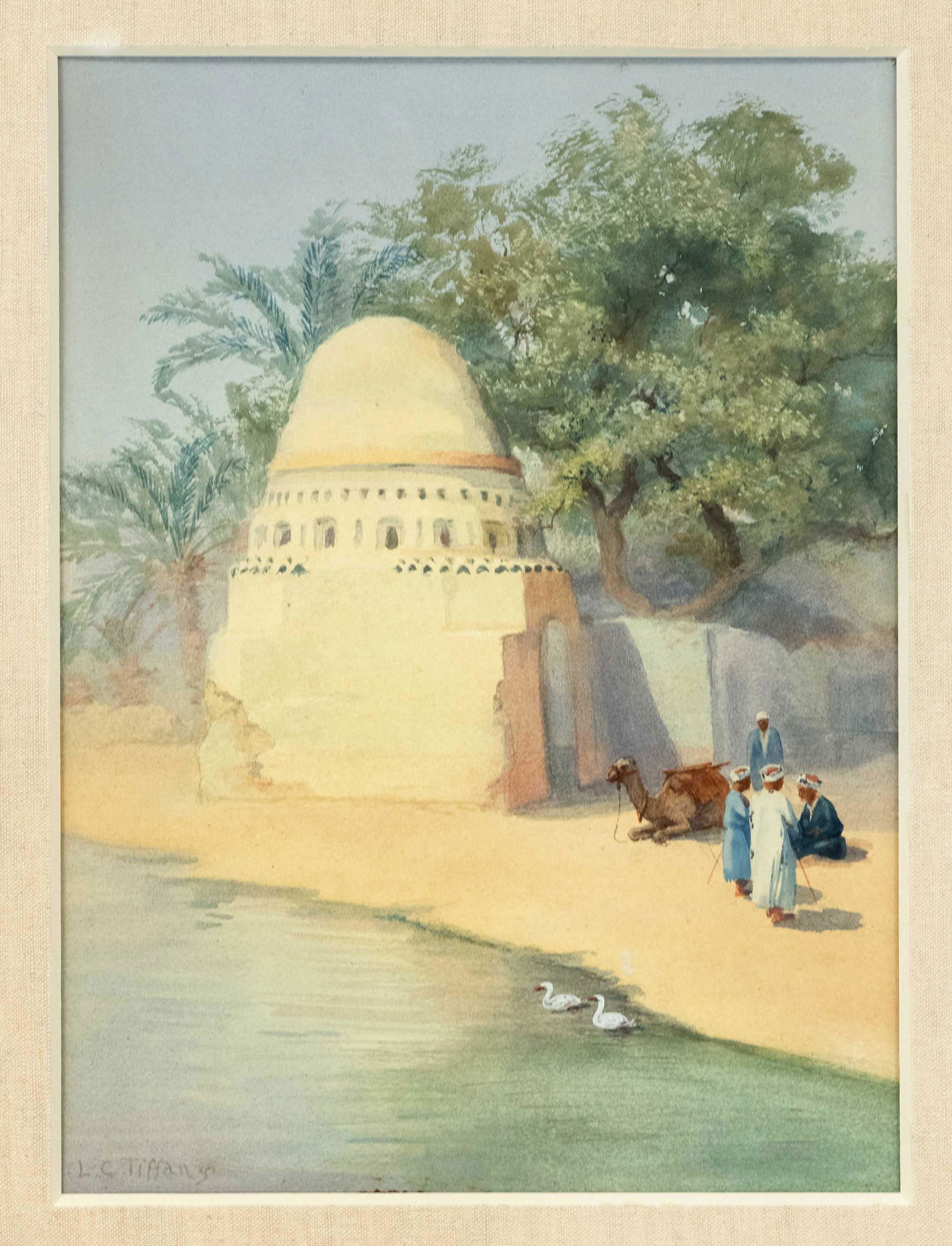 signed L.C. Tiffany, probably Louis Comfort Tiffany (1848-1933), who traveled North Africa in (1 of 1)