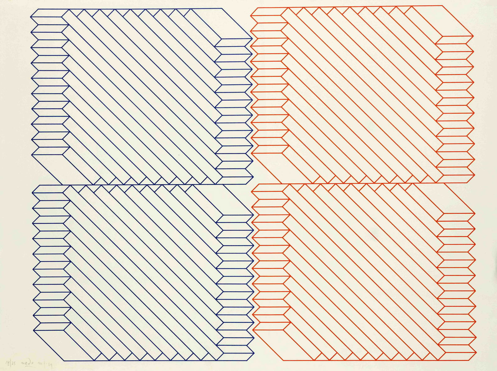Nedo (1926-2001), i.e. Nedo Mion Ferrarios, Composition o.T., serigraph on paper, signed, dated ( (1 of 1)