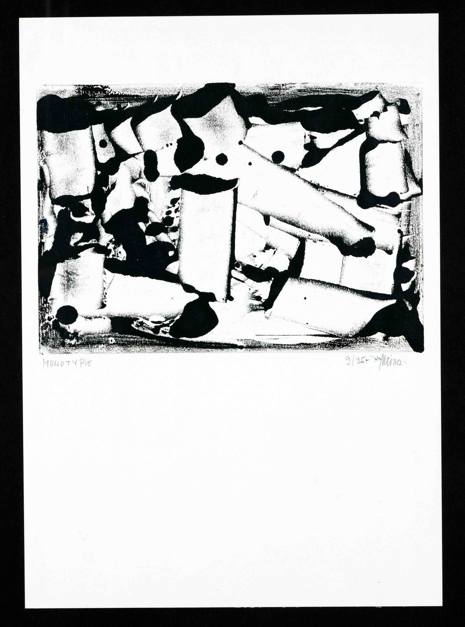 Victor Mira (1949-2003), Spanish painter, informal composition, monotype on paper, bottom right (1 of 1)