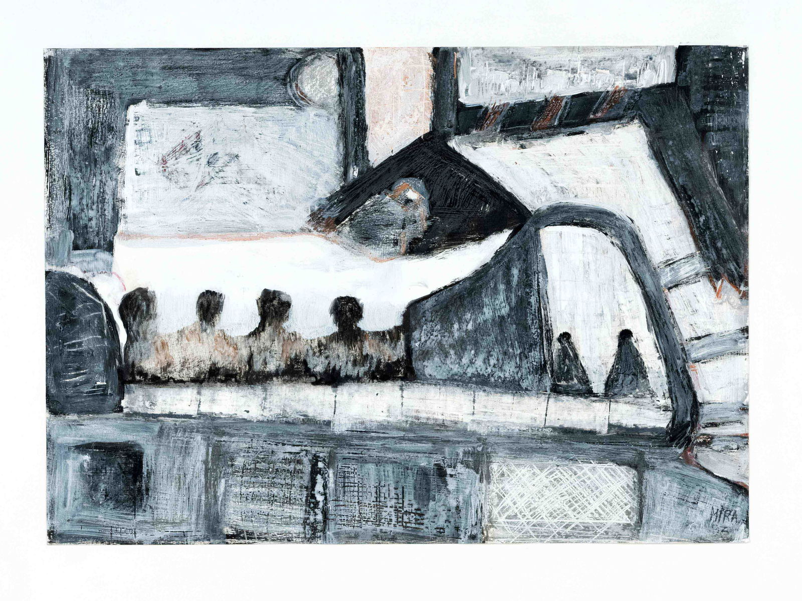 Victor Mira (1949-2003), Spanish painter, o.T., mixed media on cardboard, signed and dated (19)93 (1 of 1)