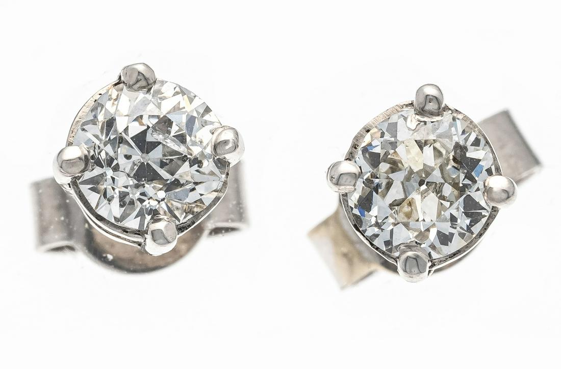 Old-cut diamond stud earrings (1 of 1)