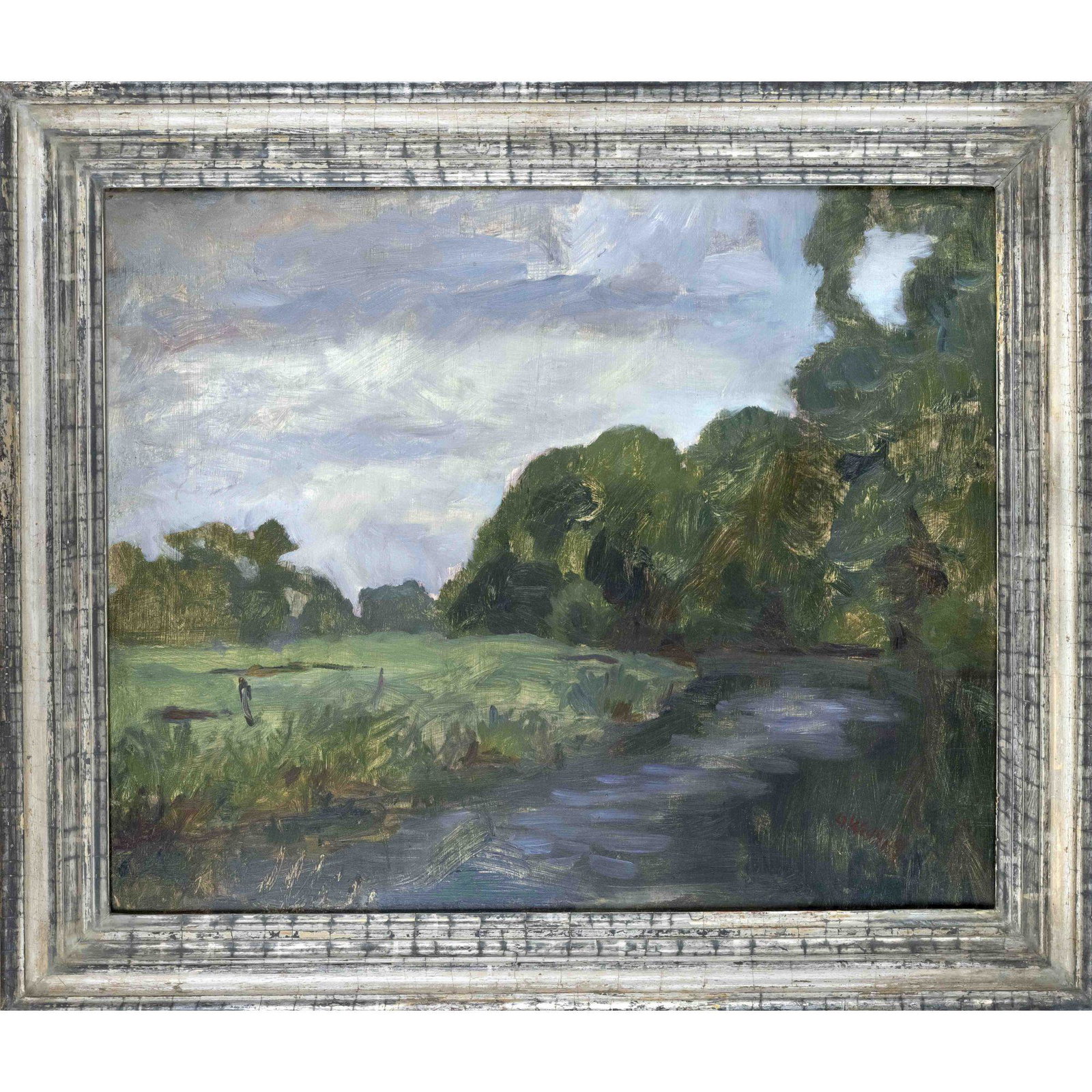 Helmuth Westhoff (1891-1977), German: Helmuth Westhoff (1891-1977), German landscape and portrait painter, student of Otto Modersohn, studied under Lovis Corinth and Hermann Groeber as well as in Paris under Lucien Simon, Dunkler Sommerta