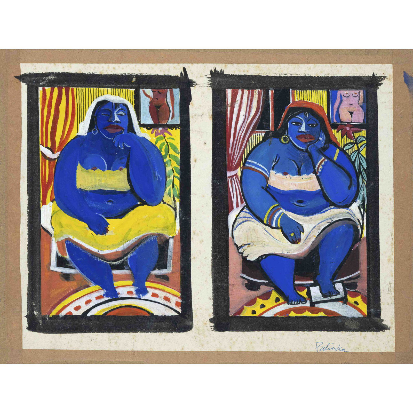 Heiner Palinkas (1913-2004), German: Heiner Palinkas (1913-2004), German painter in Berlin and Bremerhaven, studied among others with Schiestl-Arding in Worpswede and went to sea for 30 years as a radio operator. Mixed lot of 5 works in