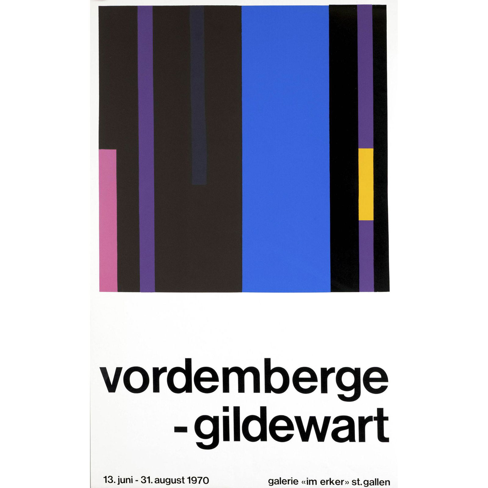 Large group of 40 exhibition posters: Large group of 40 exhibition posters of various artists 2nd H. 20th century: Vordemberge-Gildewart, Santomaso, Chillida, Max Ernst, Chamberlain, Joseph Cornell, Michael Gallagher, Jan Dibbets, Miro, G