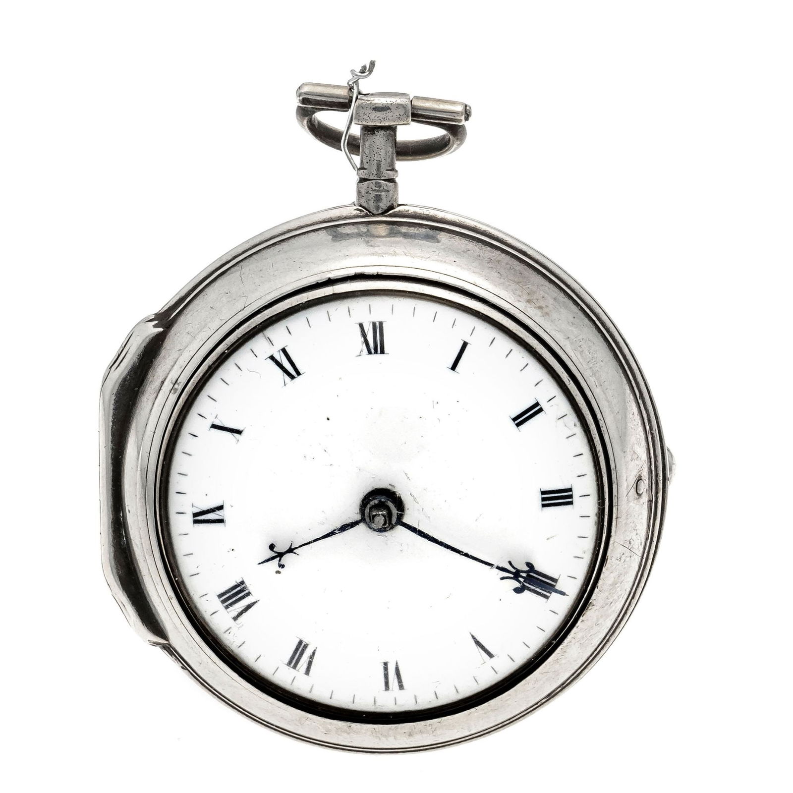 Spindle pocket watch in silver ca (1 of 3)