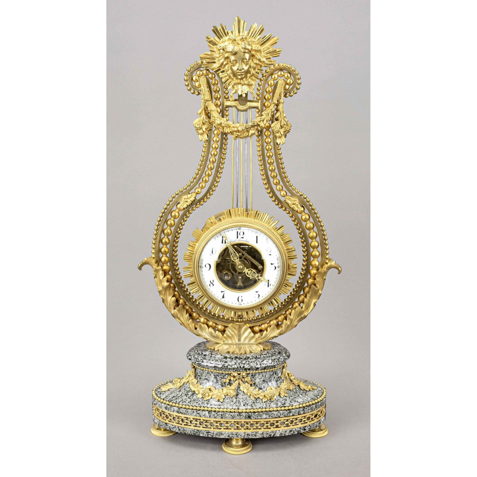 large lyre pendulum, marked ''Paul (1 of 1)