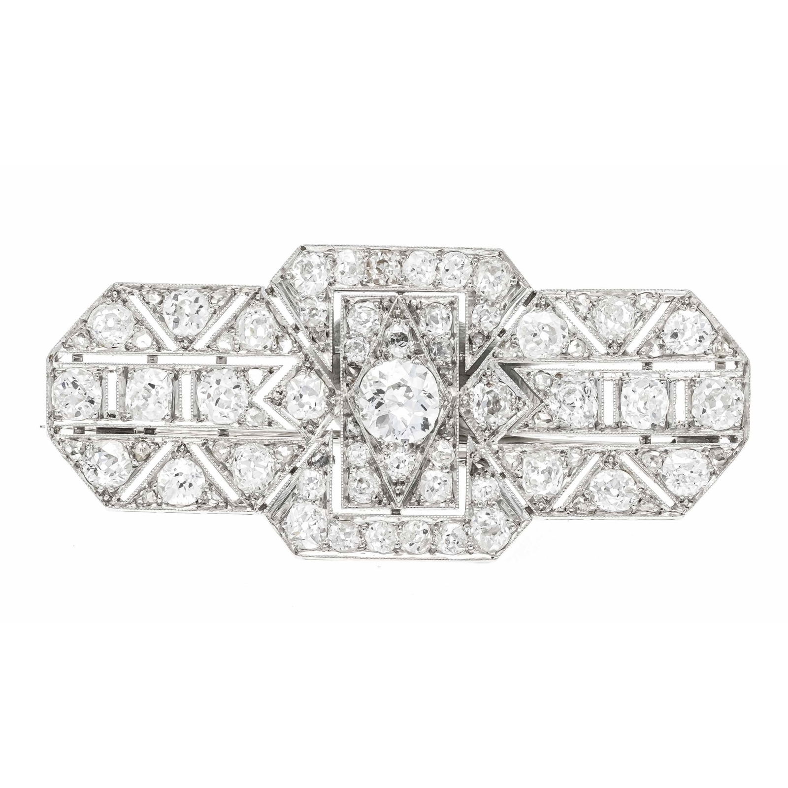 An Art Decó old-cut diamond brooch, p (1 of 2)