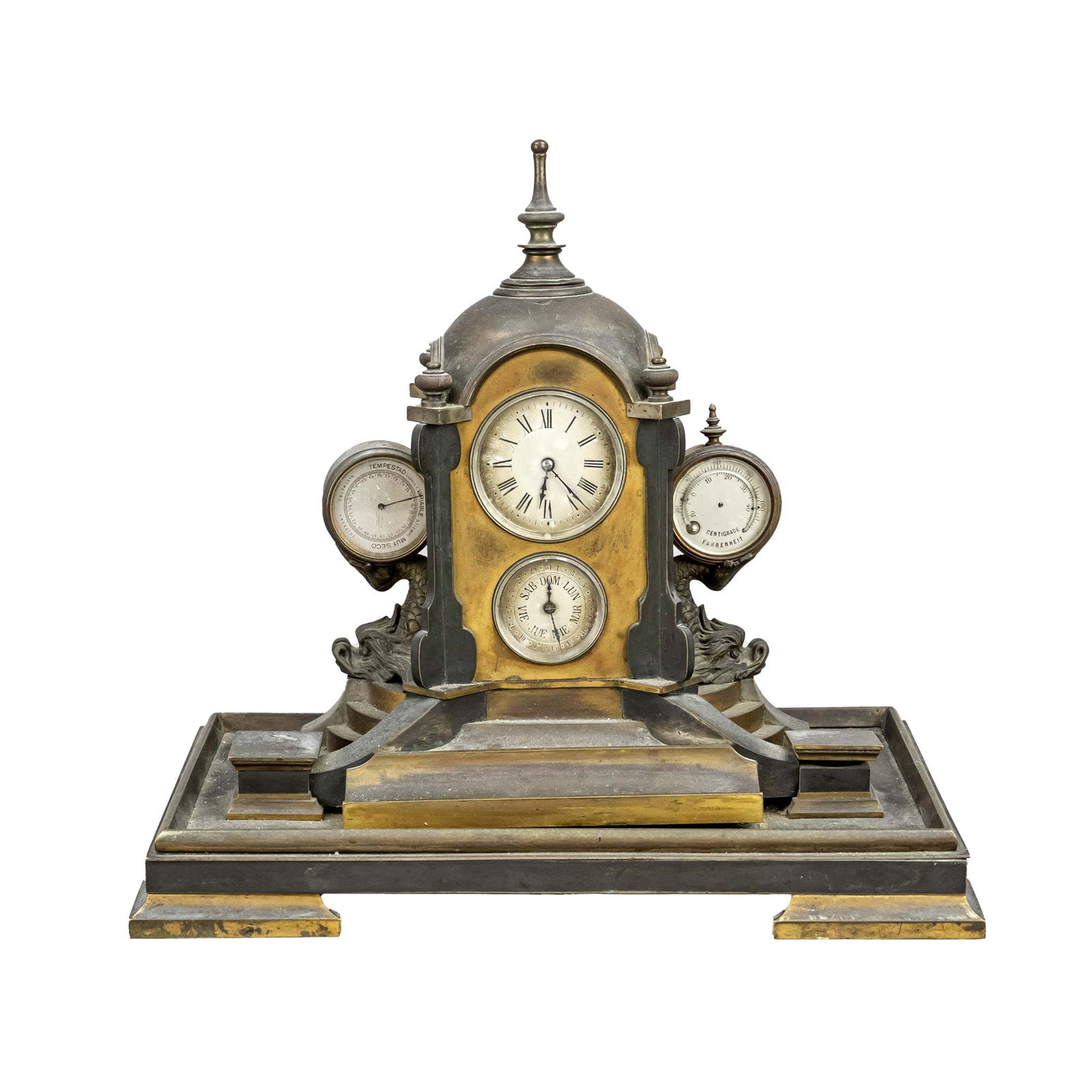 Bronze industrial desk clock, w (1 of 1)