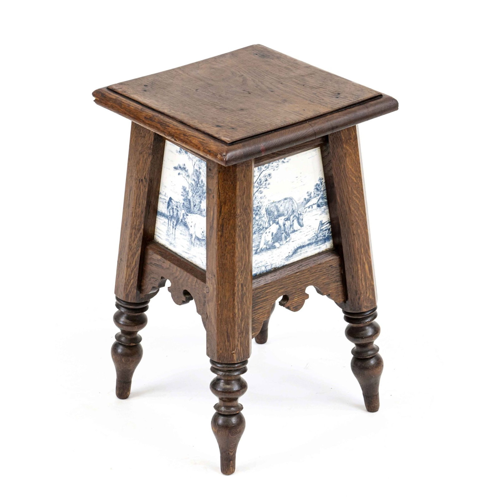 Dutch flower table, c. 1900, oak, (1 of 2)