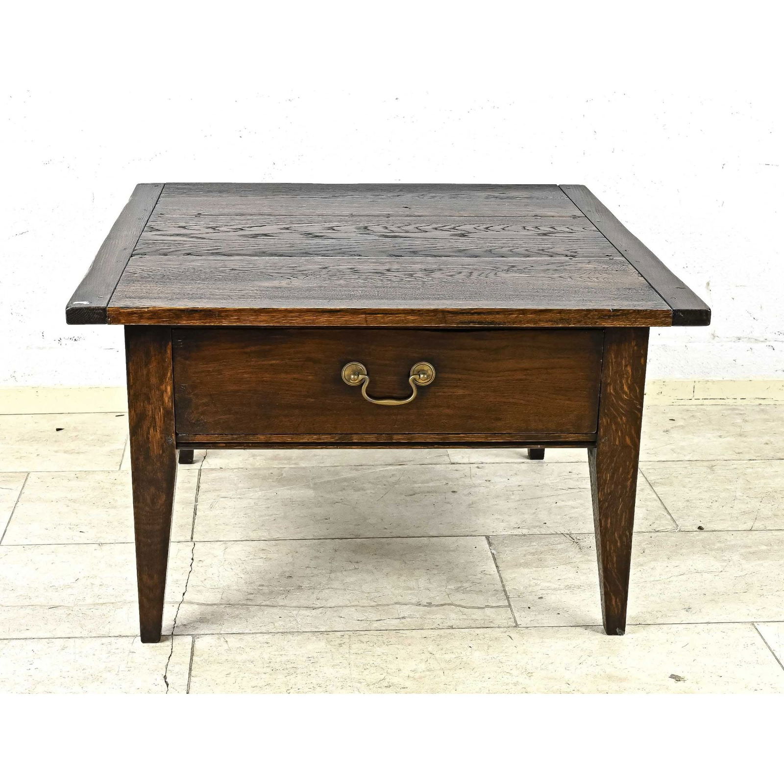 Side table, solid oak, one drawer, (1 of 1)