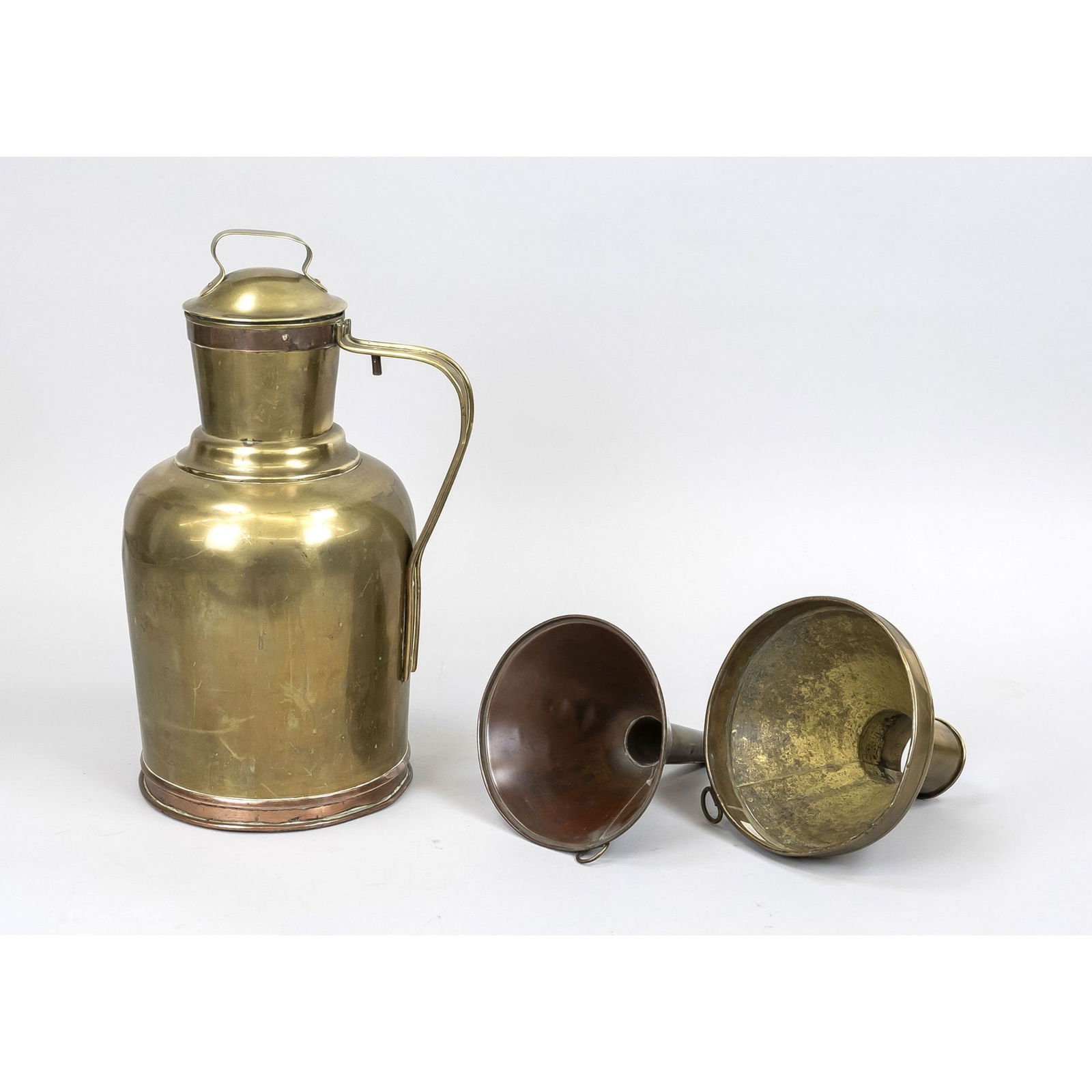 Milk jug and 2 funnels, 19th cen (1 of 1)