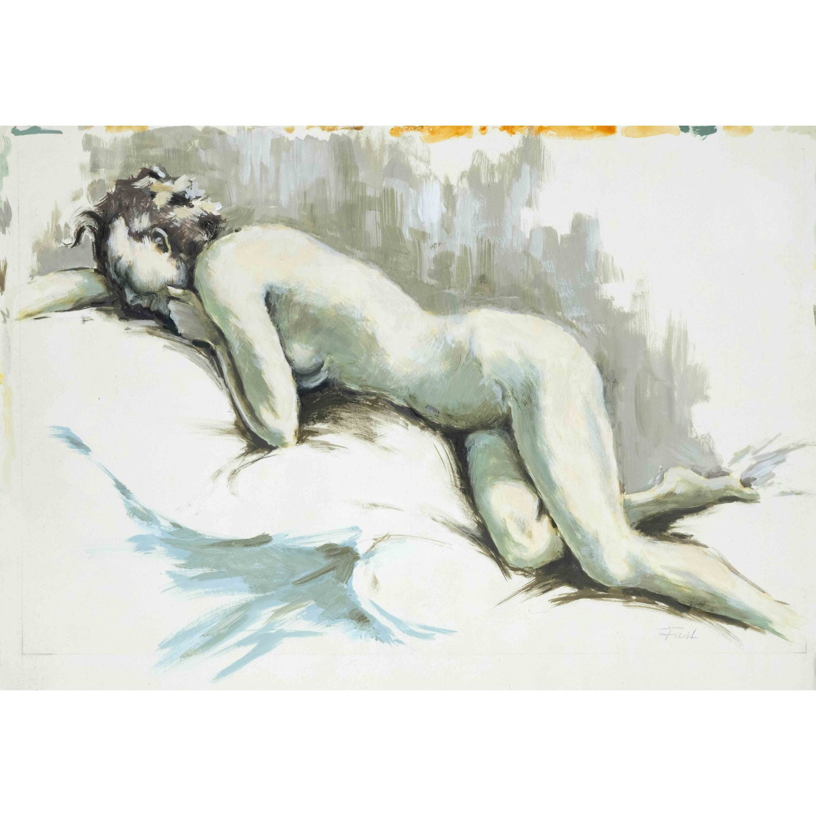 Rudolf Fust, German painter, gr: Rudolf Fust, German painter, graphic artist and illustrator, who left behind an interesting, still unknown oeuvre between Expressionism, New Objectivity and Illustration. Collection of 9 female nudes,