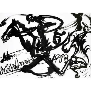 Antonius Höckelmann (1937-2000): Antonius Höckelmann (1937-2000), Rider, ink brush drawing on paper, signed lower left, dated lower right 1983, 50 x 70 cm