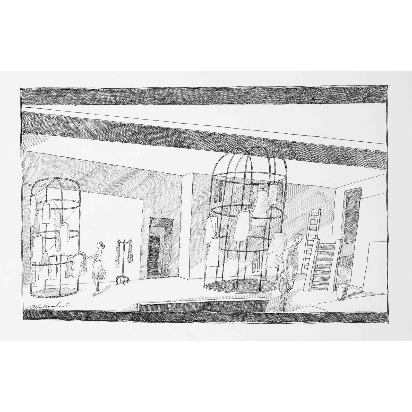 Walter Wellenstein (1898-1970),: Walter Wellenstein (1898-1970), German painter a. graphic artist, active in Berlin, bundle of 10 surreal pen and ink drawings on paper, each signed, inscribed and dated c. 1970, sheet dimensions up to