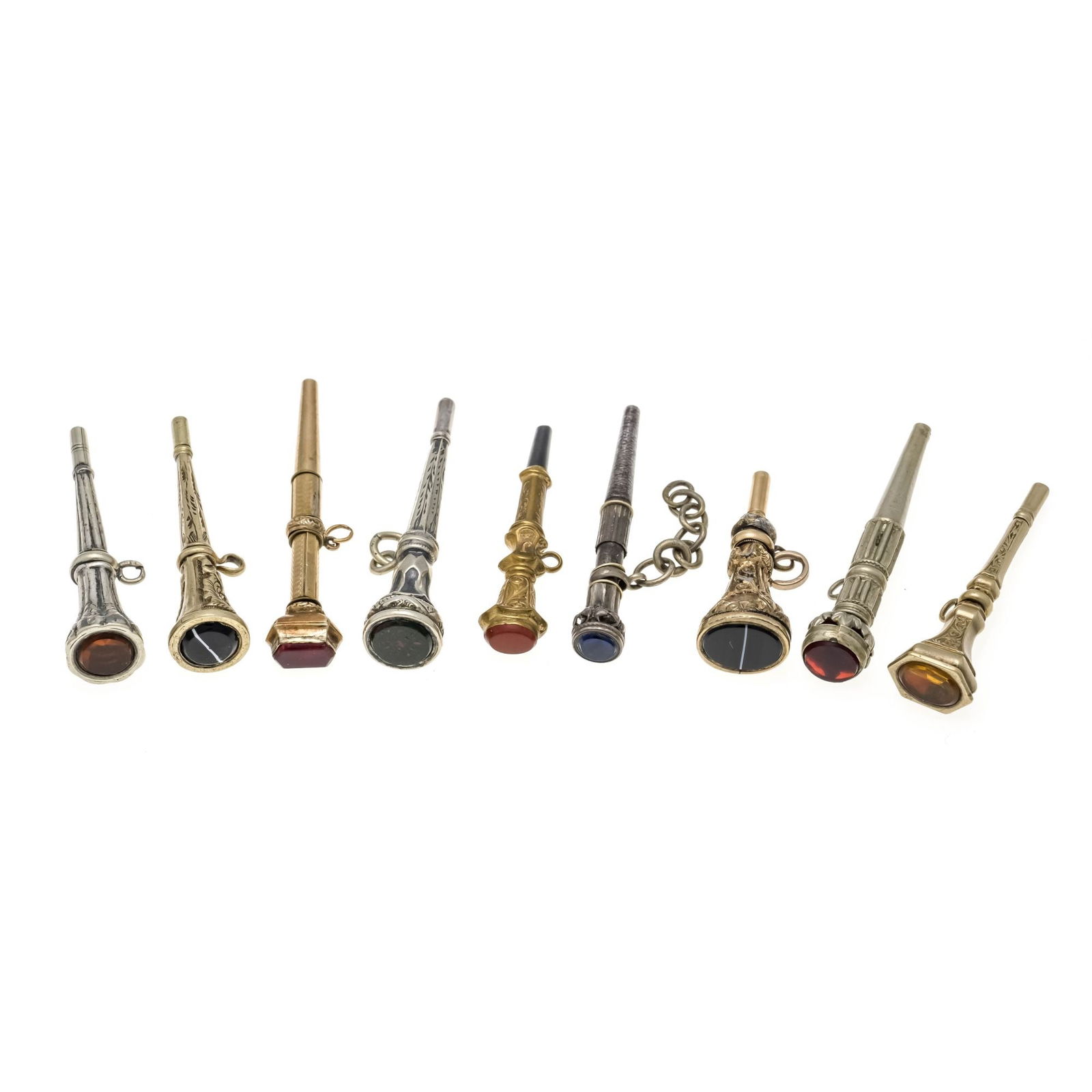 9 antique pocket watch keys, 19 (1 of 1)