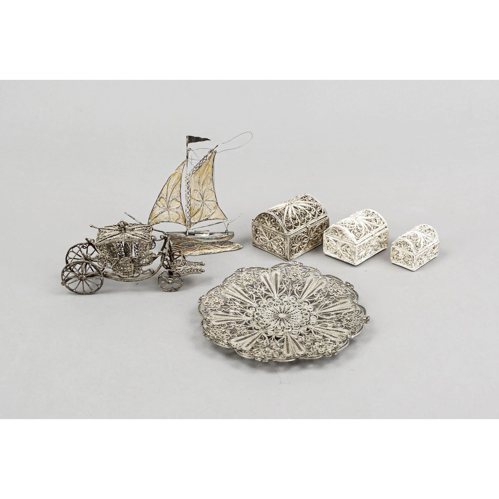 Six filigree pieces, 20th century, s (1 of 1)
