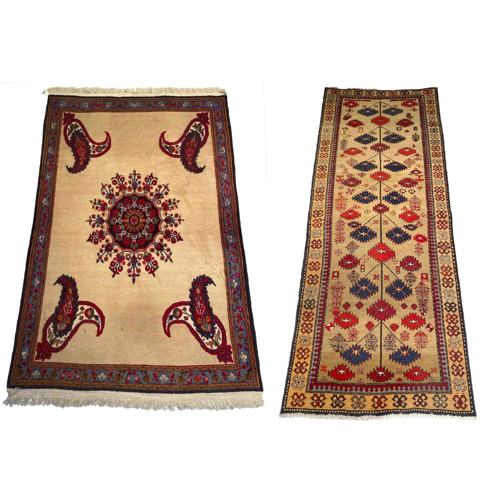 2 carpets, Ardebil, worn, 298: 2 carpets, Ardebil, worn, 298 x 108 cm. Iran, slightly worn, 200 x 128 cm - The rug can only be viewed and collected at another location (Premnitz).
