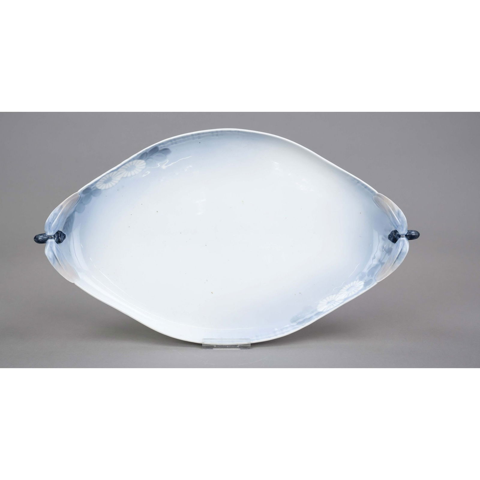 A large Art Nouveau tray, Royal C: A large Art Nouveau tray, Royal Copenhagen, late 20th century, 2nd choice, 'Midsummer Night's Dream' design, designed by Arnold Krog c. 1900, of oval form with curved rim in light relief and decorated