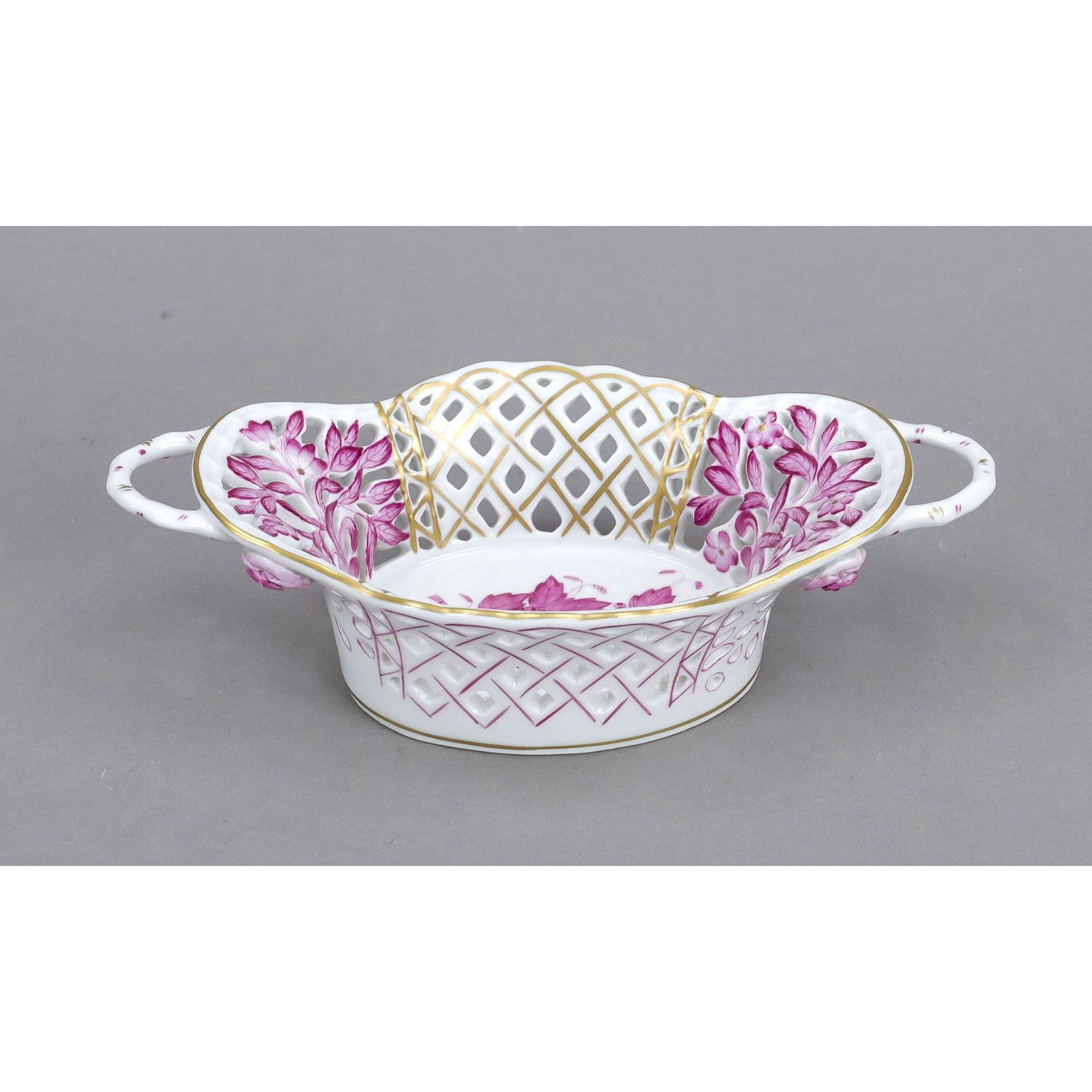 Oval openwork basket, Herend, mar (1 of 2)
