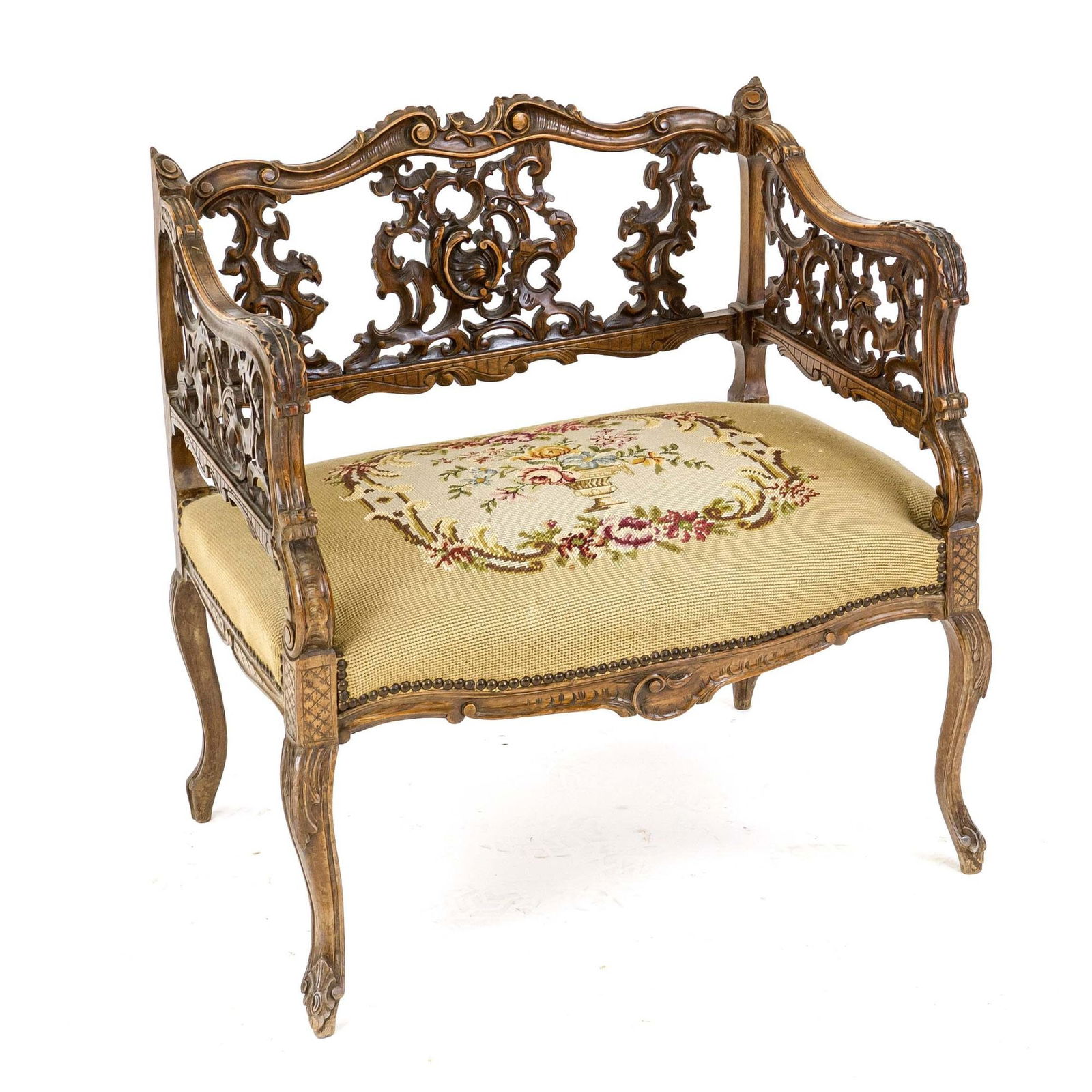 Salon chair, 19th century, walnut (1 of 2)