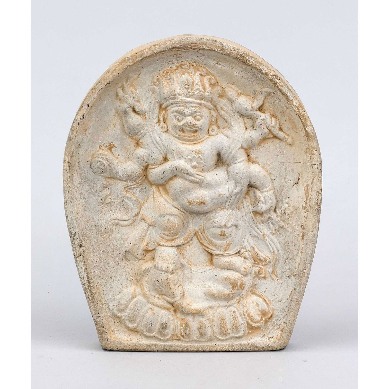 Tsatsa, Tibet 20th century (: Tsatsa, Tibet 20th century (or earlier?), clay, slightly bumped, 24 x 19 cm