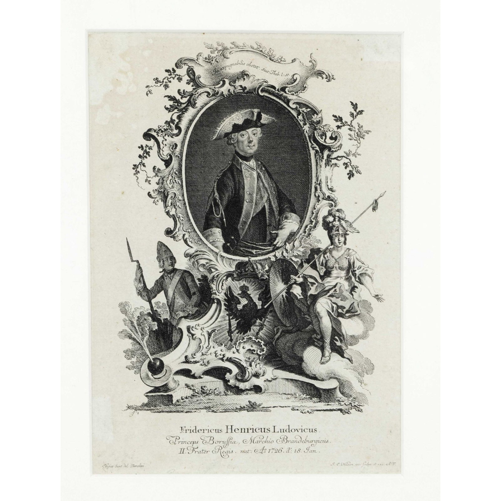 Large bundle of 36 portraits of mem: Large bundle of 36 portraits of members of the Prussian royal family: Nilson portraits (Johann Esaias Nilson 1721-1788) of Henry of Prussia, August Wilhelm, Elisabeth Christina, August Ferdinand, furt