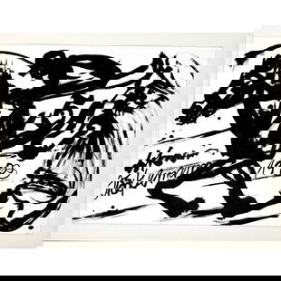 Antonius Höckelmann (1937-2000), Rider,: Antonius Höckelmann (1937-2000), Rider, ink brush drawing on paper, signed lower left, dated lower right 1983, 50 x 70 cm, mounted on cardboard, 60 x 80 cm