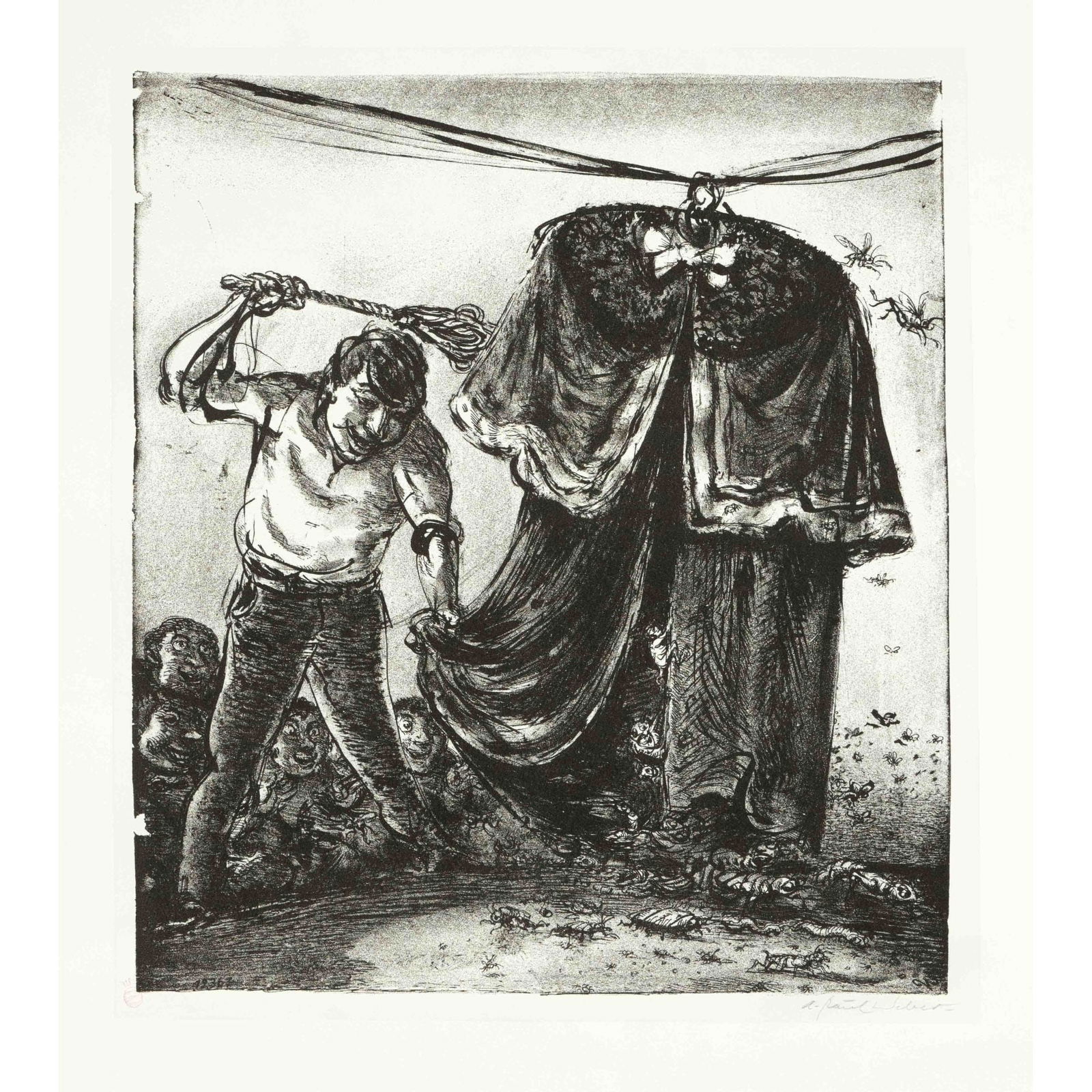 Andreas Paul Weber (1883-1980), "Die Ho: Andreas Paul Weber (1883-1980), "Die Hochschulreform", lithograph, signed by hand lower right, red stamp of the Clan Press lower left, WvZ 1080, sheet dimensions 53 x 44 cm