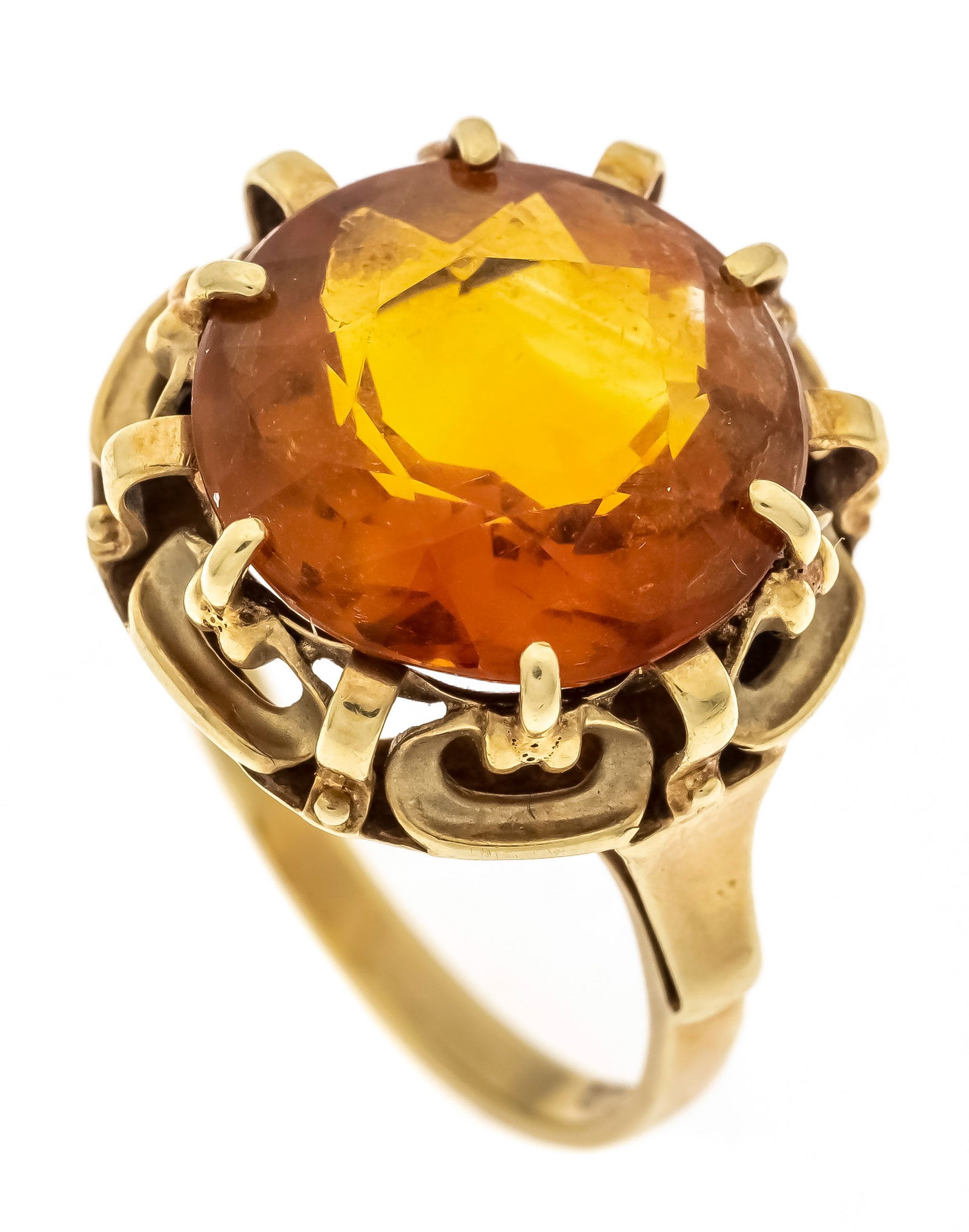 Citrine ring GG 585/000 with a round f (1 of 1)