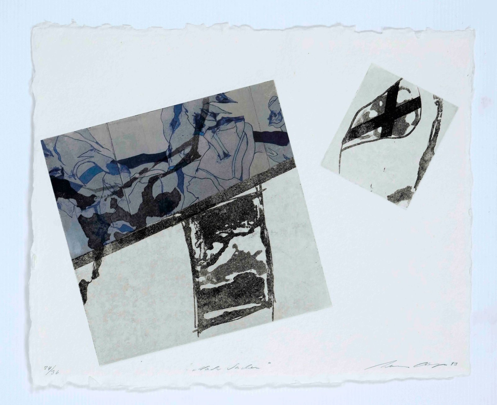 Werner Berges. 1941 Cloppenburg - 2017: Werner Berges. 1941 Cloppenburg - 2017 Schallstadt. After things. 1993. color etching from 2 plates on firm laid paper, signed and dated Wener Berges 93 lower right, titled and numbered 24/36 lower le