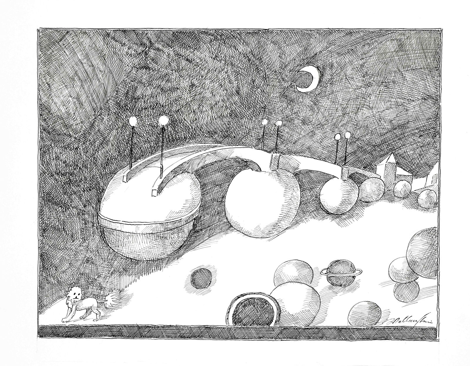 Walter Wellenstein (1898-1970), 10 sur: Walter Wellenstein (1898-1970), 10 surreal pen and ink drawings by the German painter a. graphic artist who worked in Berlin. Mixed lot of 10 surreal pen and ink drawings on paper, each signed, inscri