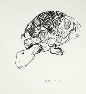 Stephan Balkenhol (*1957), turtle, lar: Stephan Balkenhol (*1957), turtle, large lithograph on wove paper, signed and dated (19)94 lower right, minimal traces of storage, sheet measures 76 x 64 cm