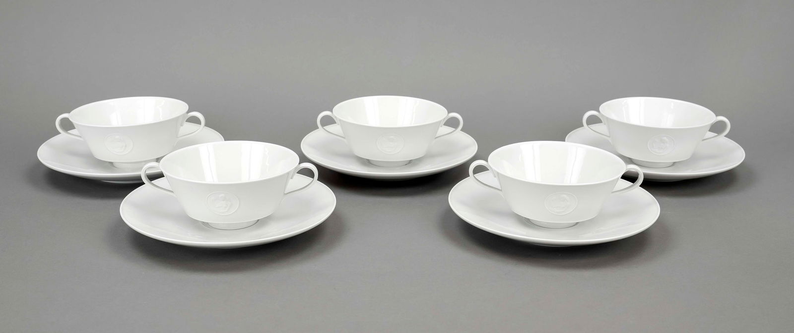 Five soup bowls with saucers, KPM (1 of 1)