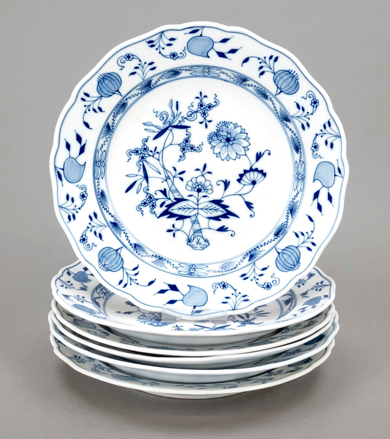 Six dinner plates, Meissen, 4x po (1 of 1)