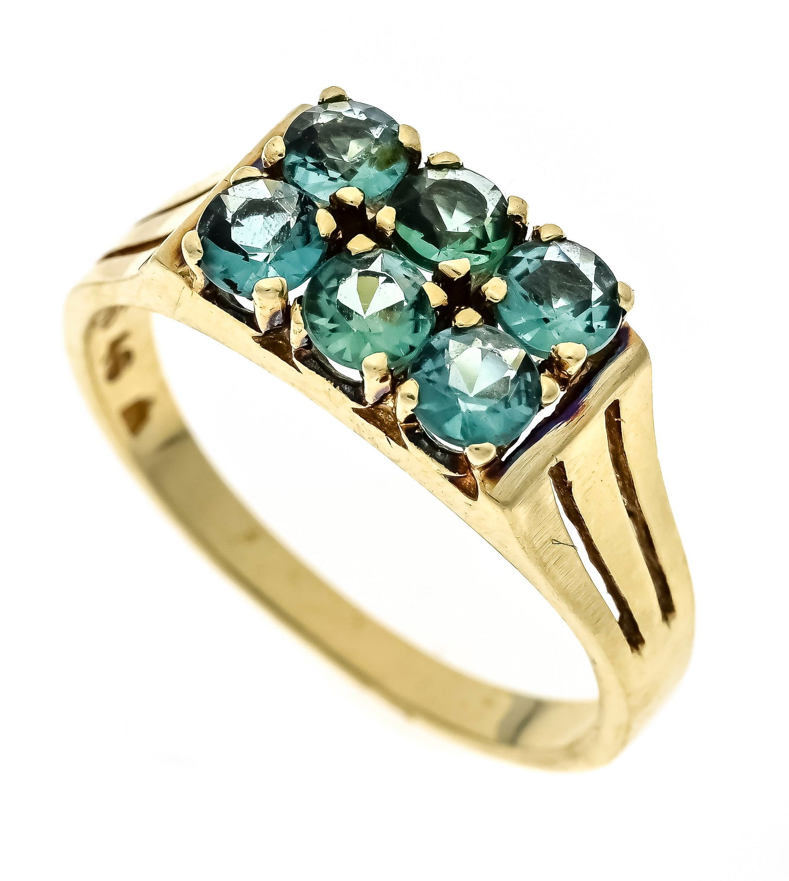 Colored stone ring GG 585/000 wit