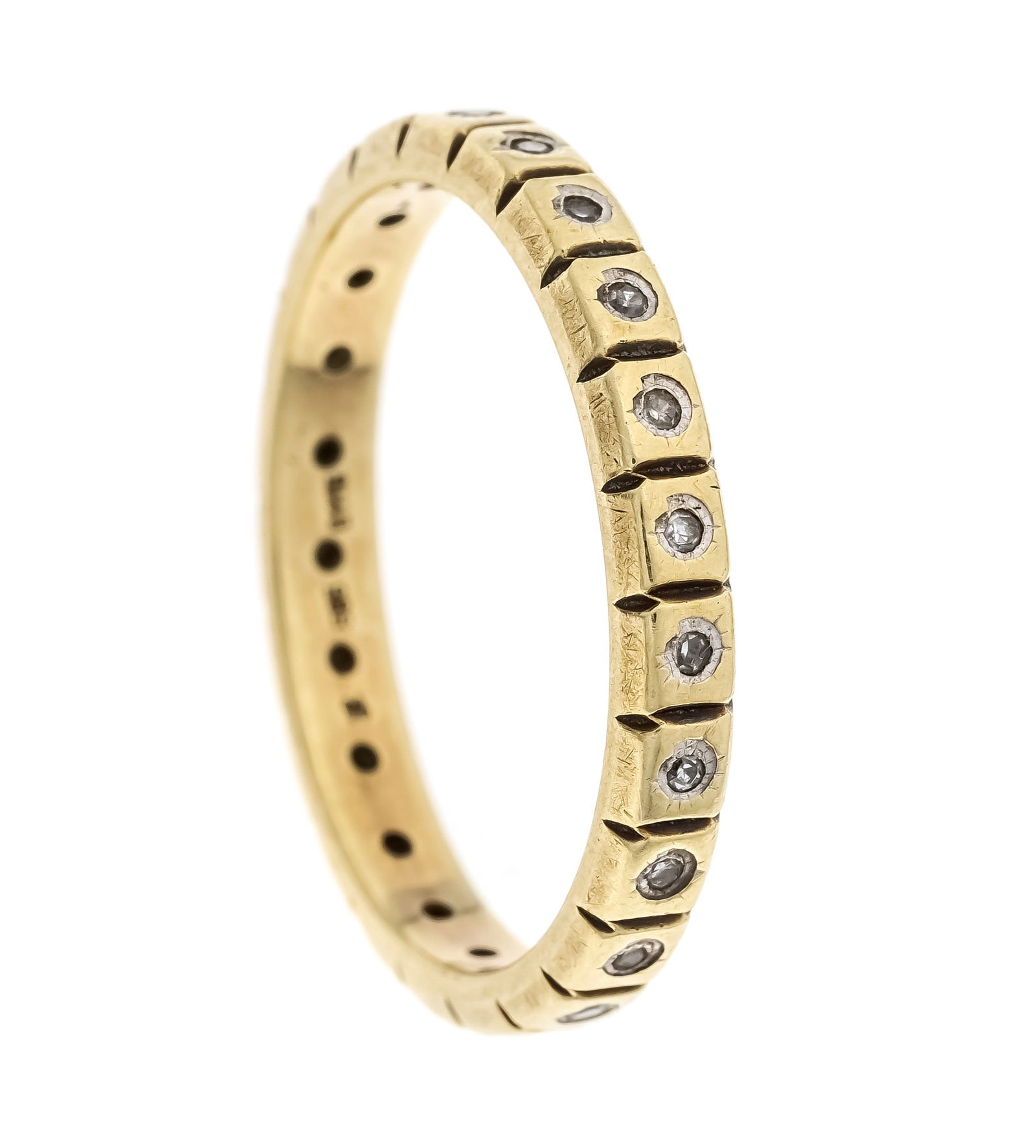 Eternity ring GG/WG 585/000 with: Eternity ring GG/WG 585/000 with 23 octagonal diamonds, total 0.115 ct (stamped) W/SI, RG 54, 3.1 g
