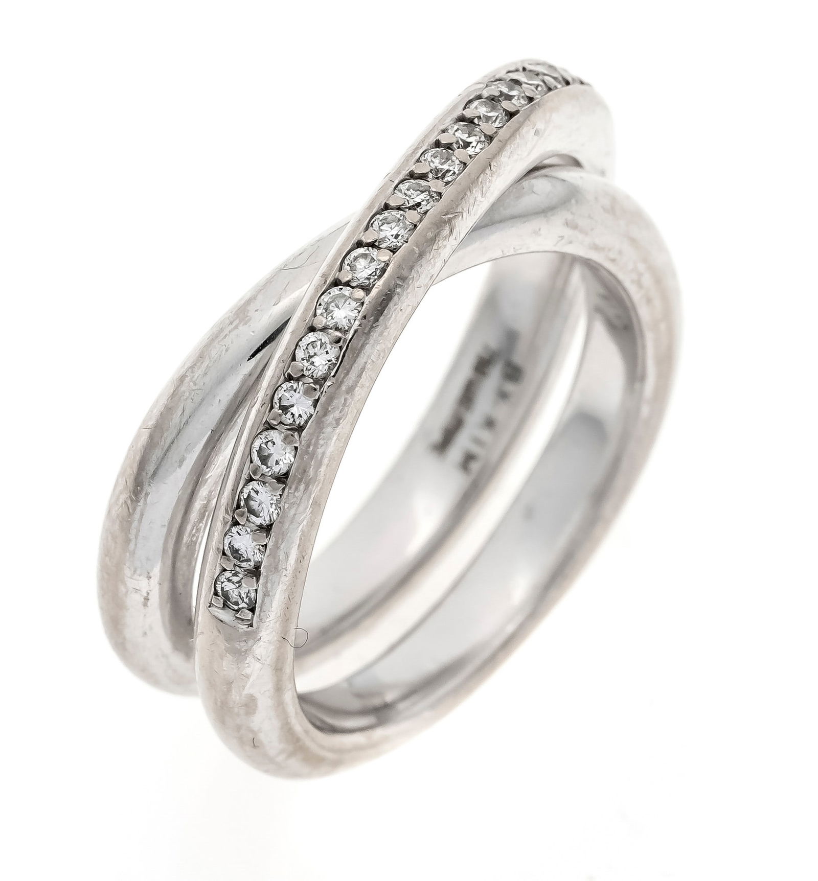 Wempe BY KIM Brilliant ring WG 75: Wempe BY KIM Brilliant ring WG 750/000 with 25 brilliant-cut diamonds, total 0.25 ct W/SI, RG 53, 13.6 g