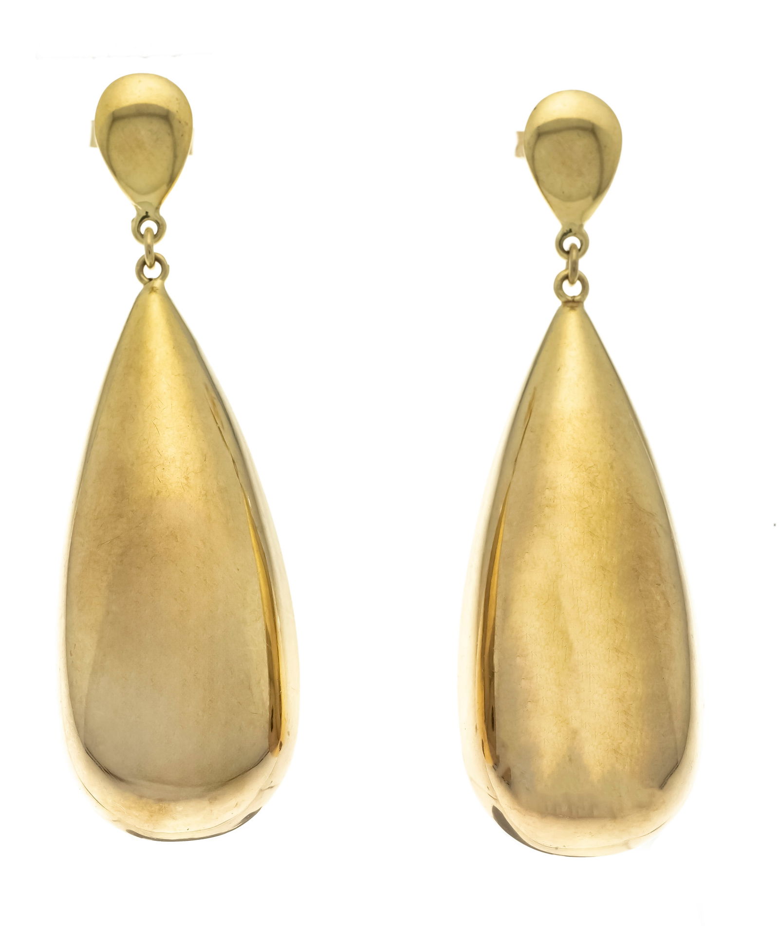 Statement earrings GG 333/000 wit: Statement earrings GG 333/000 with large gold pavé diamonds 38 x 17 mm, l. 52 mm, 7.1 g
