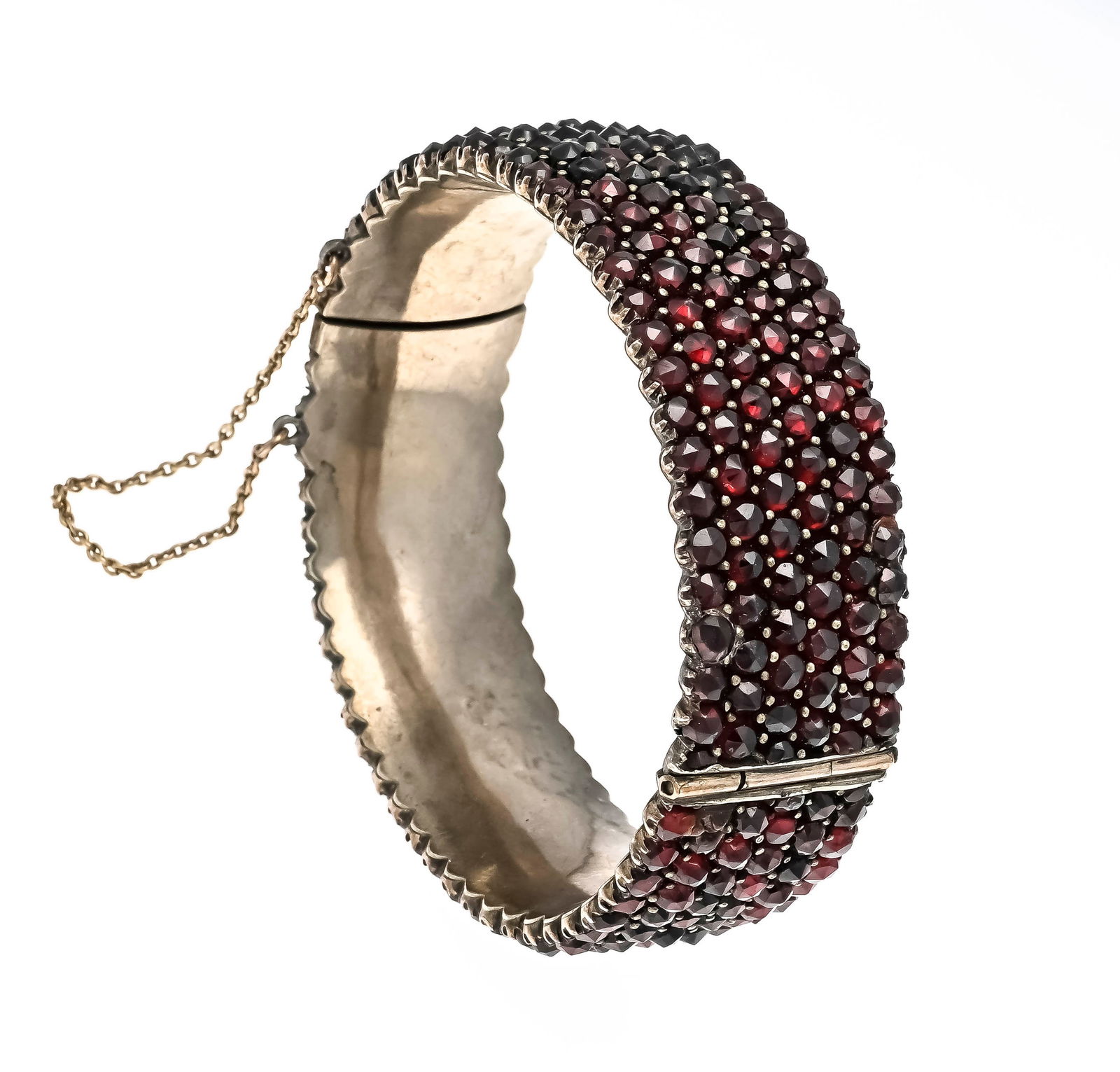 Metal garnet bangle, all around w (1 of 1)