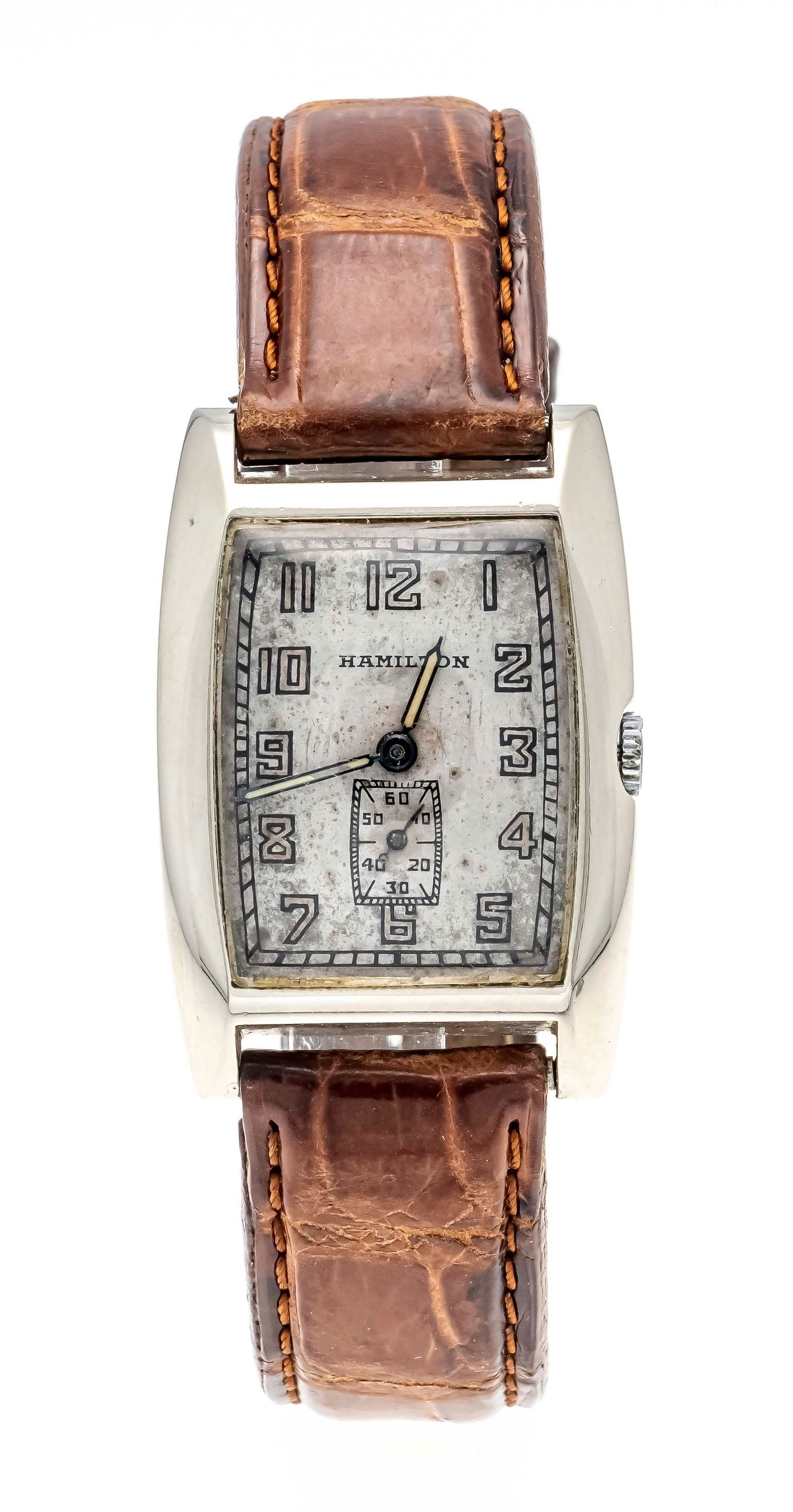 Hamilton men's watch 585/000 WG, (1 of 2)