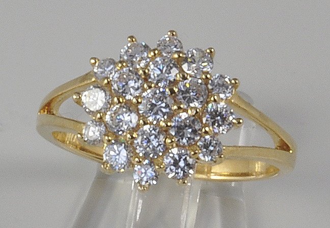 Zirkonia Ring 925/000 verg. Ringkopf 13 mm, RG 56, 3,1: Zirkonia Ring 925/000 verg. Ringkopf 13 mm, RG 56, 3,1 g