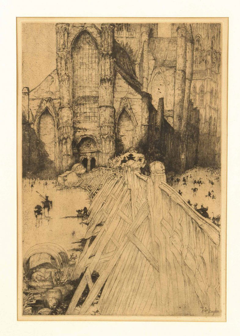 Konvolut von 20 Grafiken d. 19./20. Jh., Ferdinand: Konvolut von 20 Grafiken d. 19./20. Jh., Ferdinand Schmutzer (1870-1928), Viktor Pucinski (1882-1952), Vier Elstern, Jules de Bruycker (1870-1945), Max Slevogt, u.a., ger. bis 66 x 50 cm