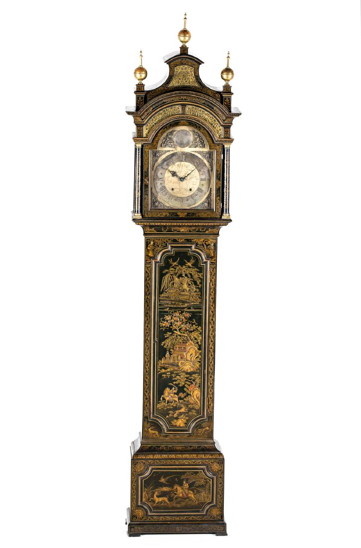 English grandfather clock in lacquered wood with (1 of 7)