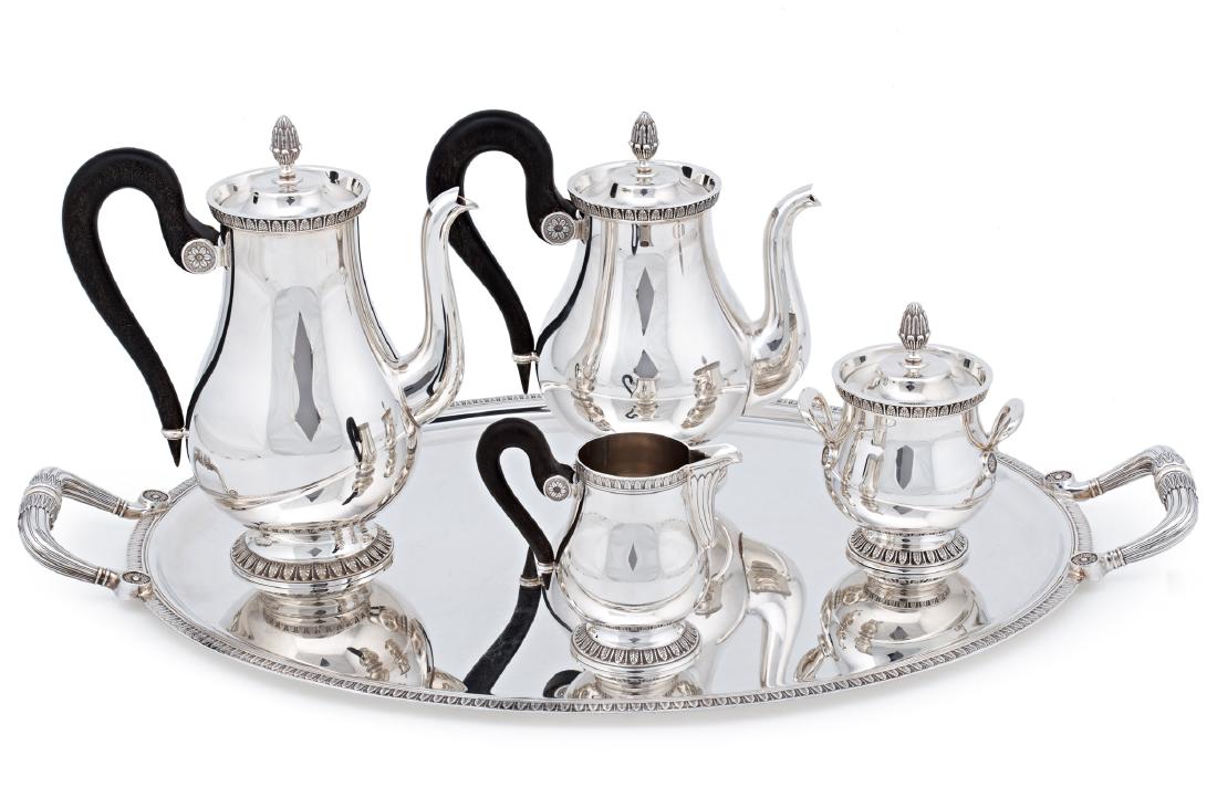 French "Malmaison" coffee and tea set in Christofle (1 of 10)