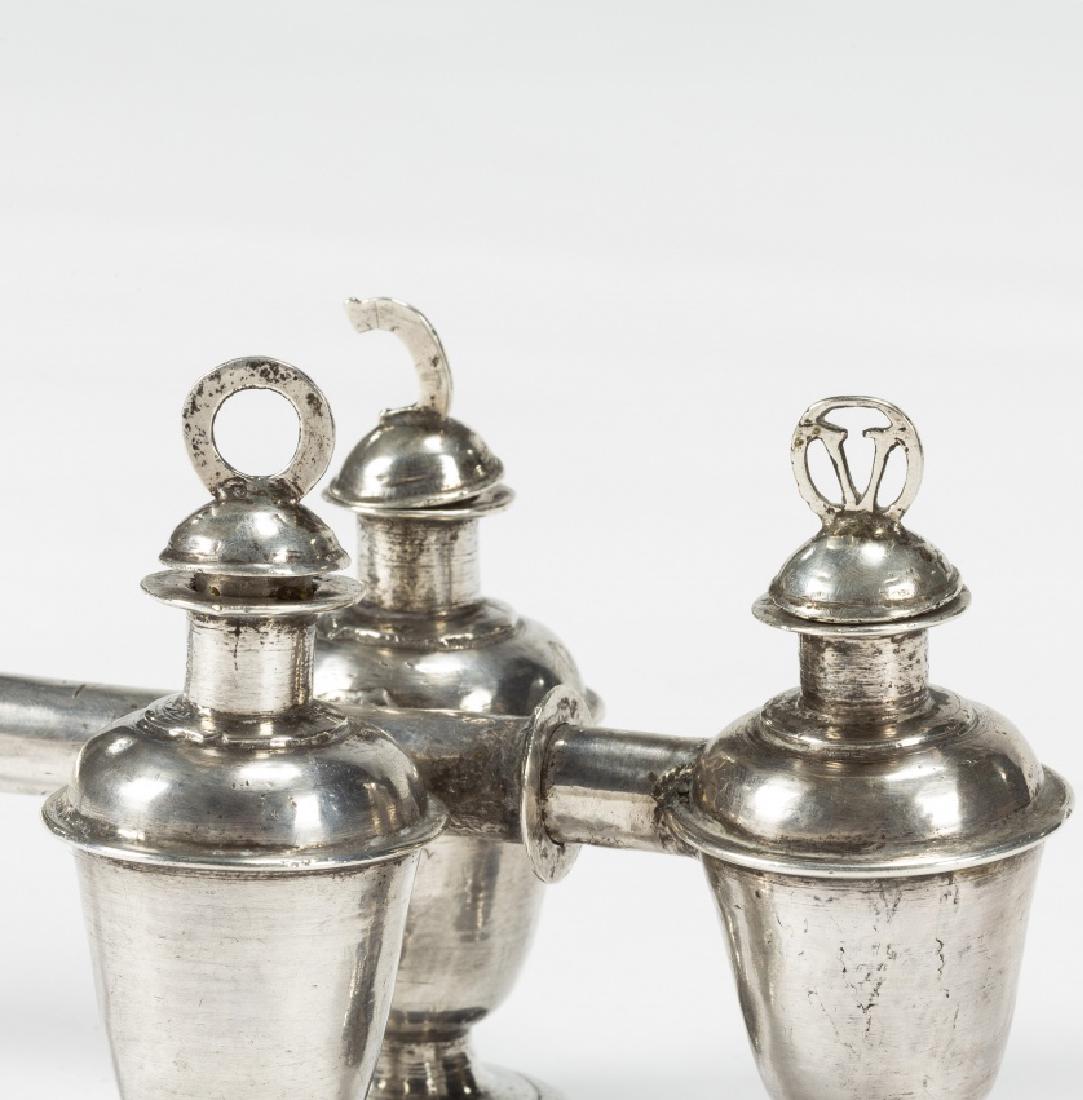 Spanish chrismarium in silver with three bowls for the (1 of 3)